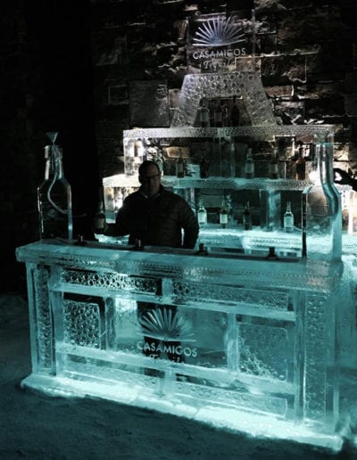 Full size Ice bar with someone standing behind it