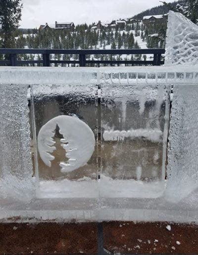 Ice Bar Sculpture with Ice Luge at the end