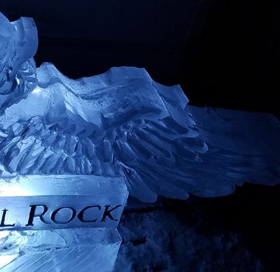 Owl Rock ice sculpture